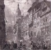 Richard Parkes Bonington Rue du Gros-Horloge a Rouen oil